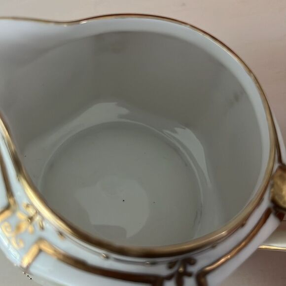 Nippon Japan Antique 24k Hand Painted Rose Pattern Sugar and Creamer Porcelain - Picture 5 of 11